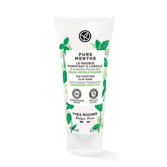 PURE MENTHE Очищающая Маска с Глиной и Перечной Мятой БИО - для Комбинированной и Жирной Кожи